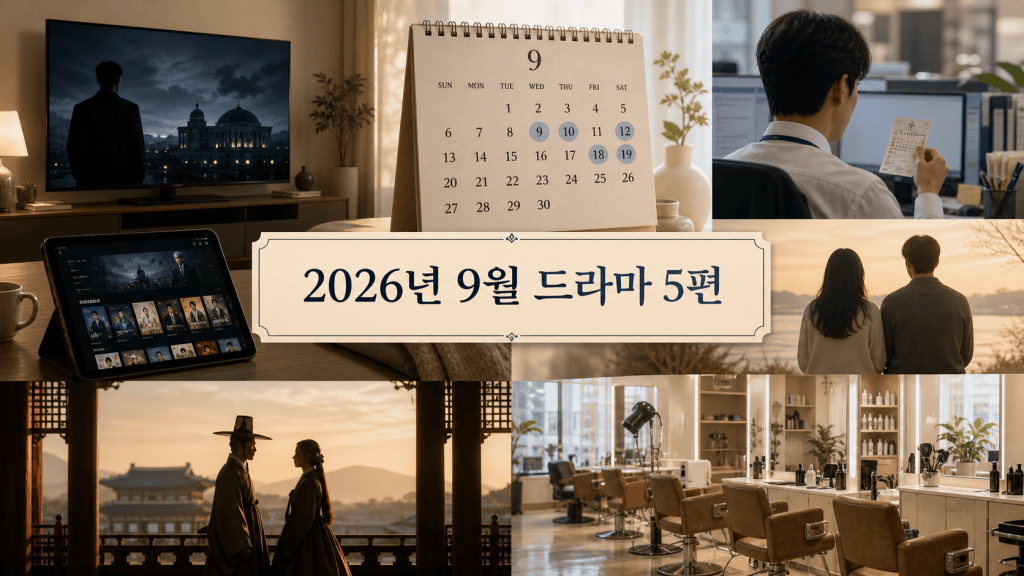 2026년 9월 한국 드라마 신작 5편 공개 일정
