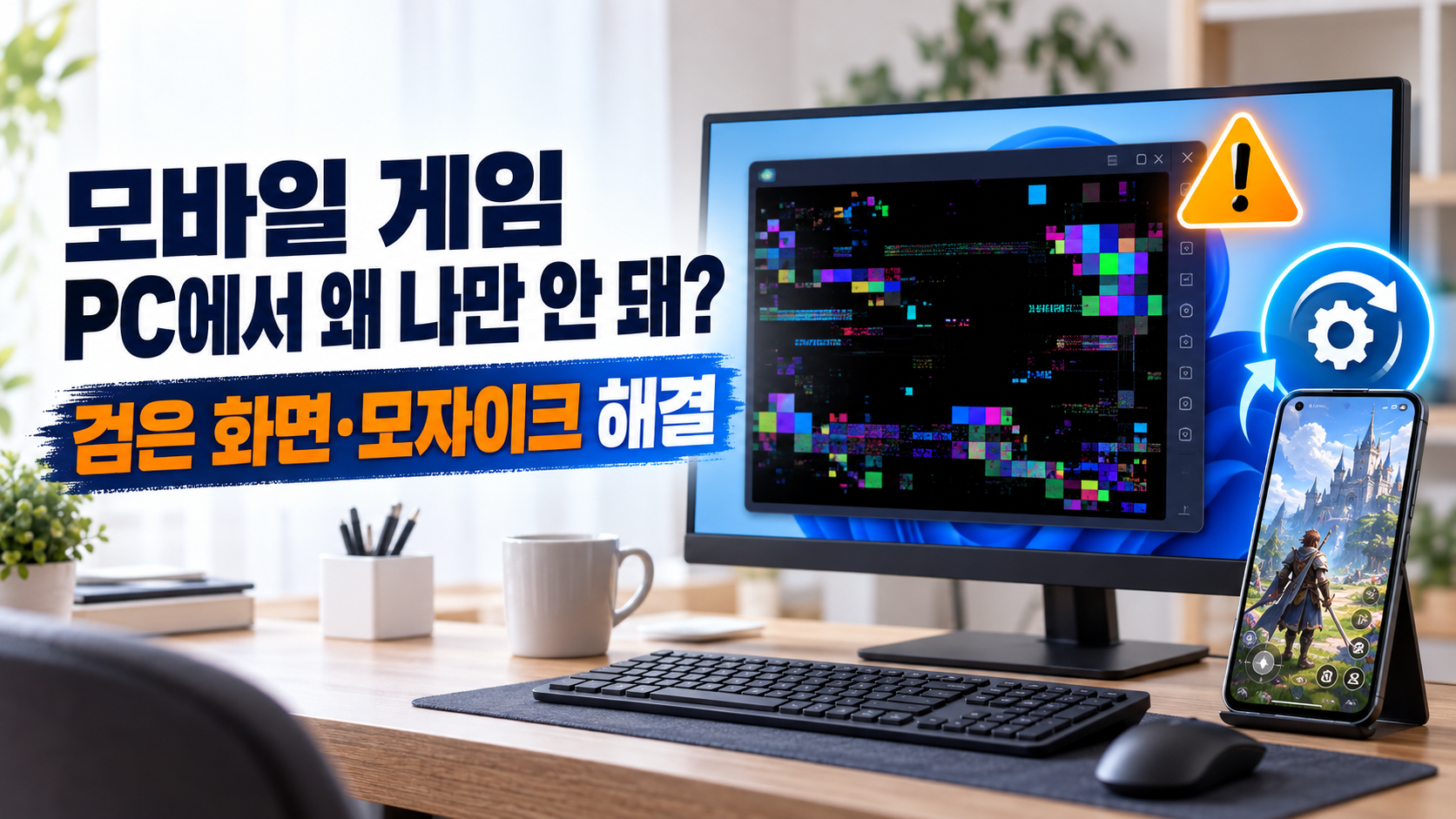 모바일 게임 PC에서 실행이 안 될 때｜검은 화면·모자이크 해결법