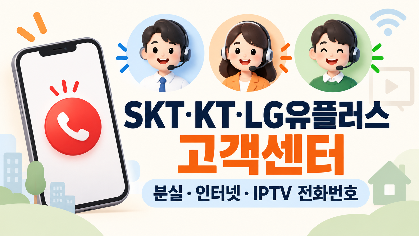 SKT·KT·LG유플러스 고객센터 전화번호 총정리｜휴대폰 분실·인터넷 고장 신고
